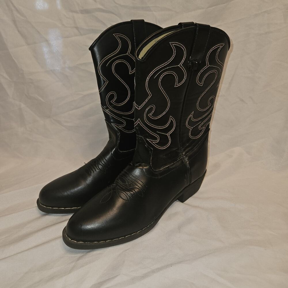Canyon Trails Black Men's Embroidered Rodeo Cowboy Boot US 5 M